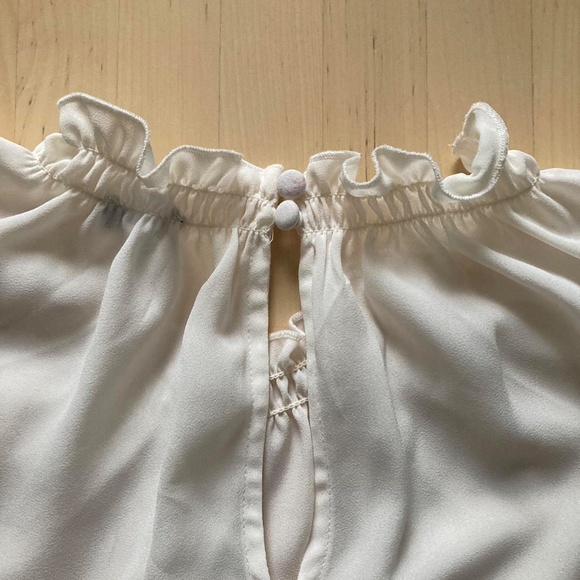 Express White Ruffle Blouse - Picture 2 of 3